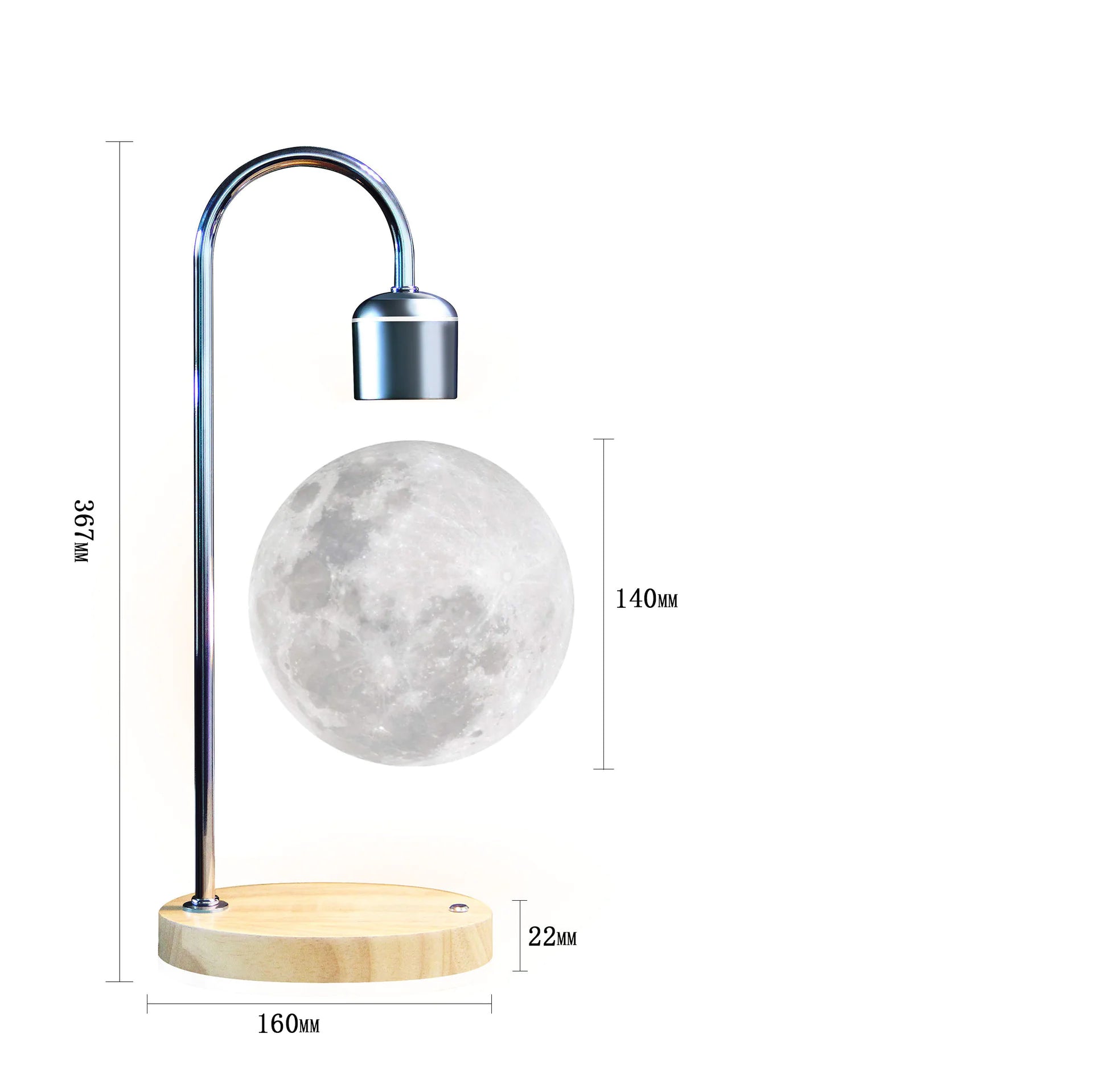Levitation LED Moon Lamp - Wireless Charging Night Light